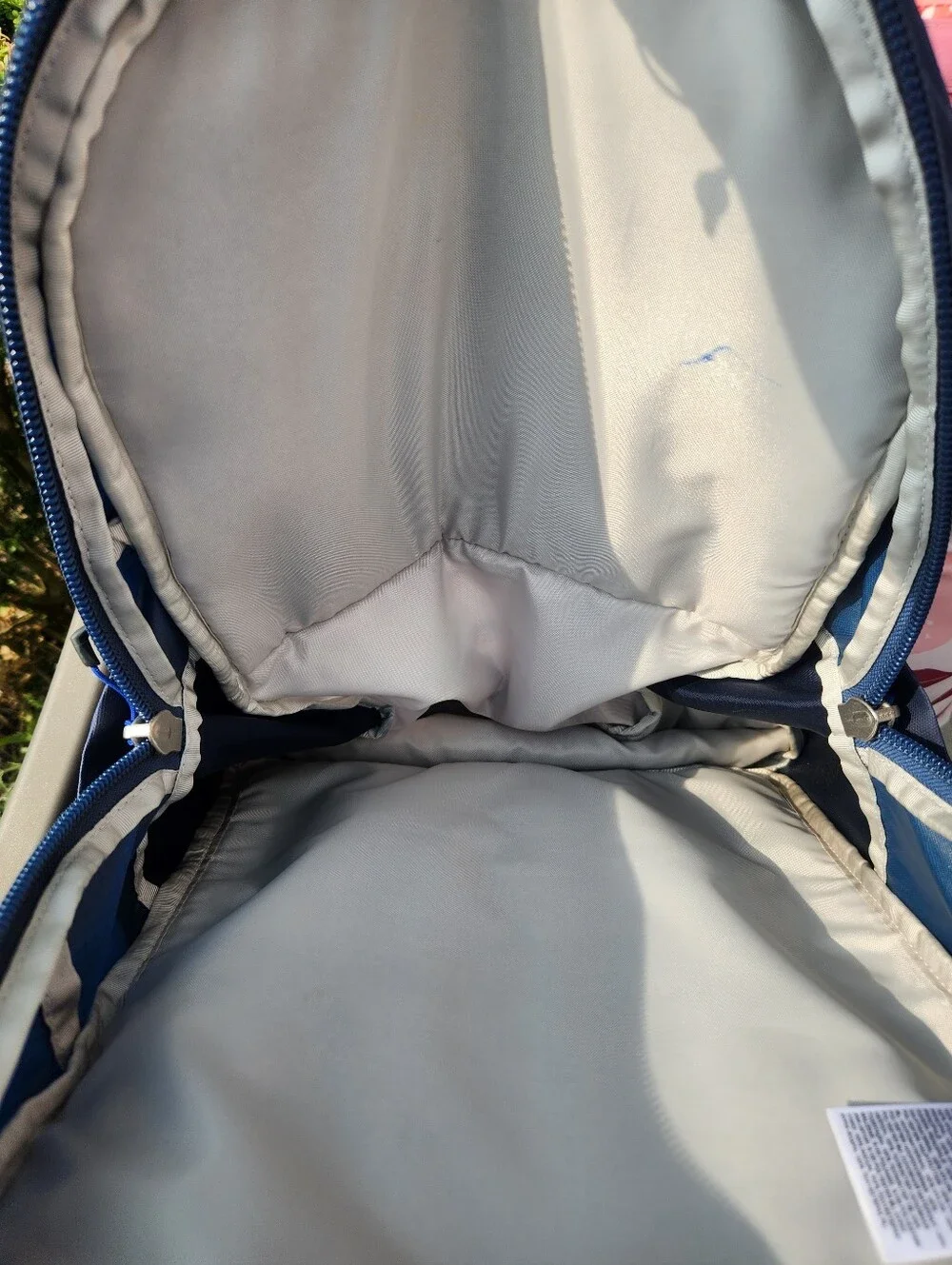 The North Face Borealis Backpack in Navy and Light Gray with Blue Bungee EUC